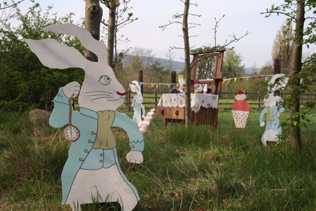Easter Bunny in a field - for children's Easter break activities 