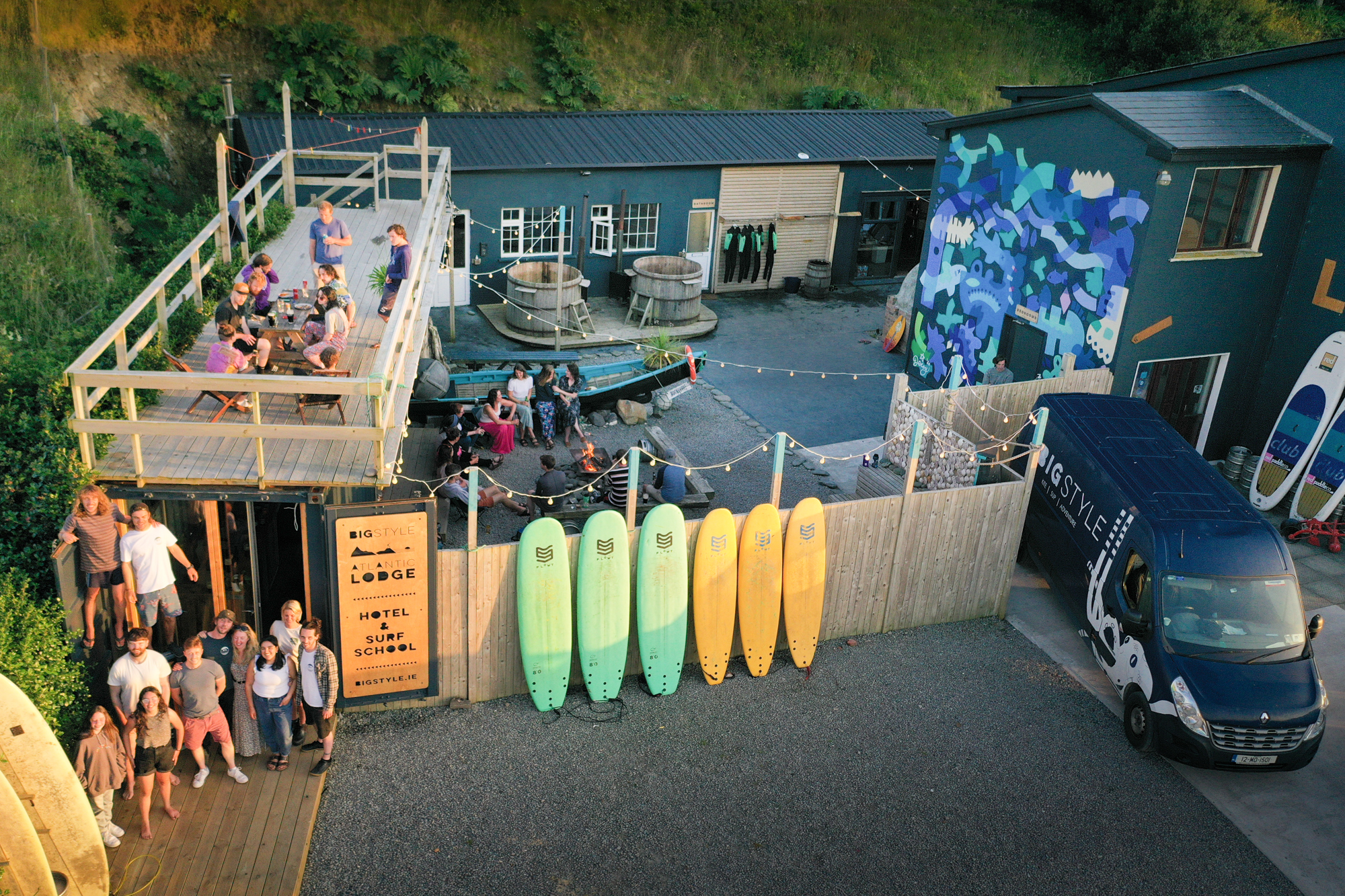 Surf boards at Atlantic Lodge