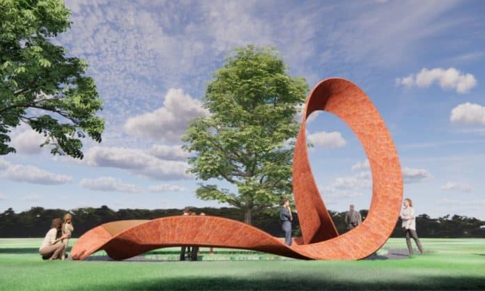A new HIV sculpture for People' Park in Phoenix Park - it is a digital rendering of how it will look. Colour will be yellow