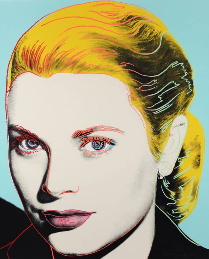 Grace Kelly by Andy Warhol - yellow hair, prominent features