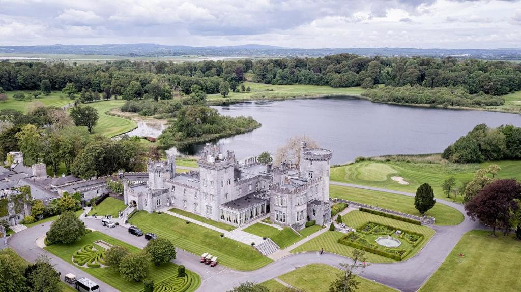 An aerial view of the Dromoland Castle hotel