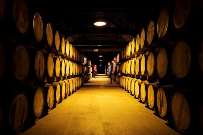 An inside view of the cellars at Jameson Experience in County Cork 